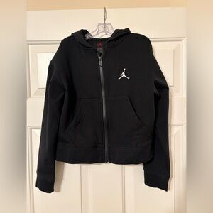 Kids Black Jordan cropped Hoodie Jacket
